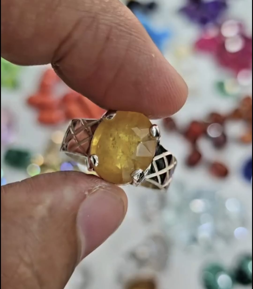আফ্রিকান পোখরাজ পাথরের রিং